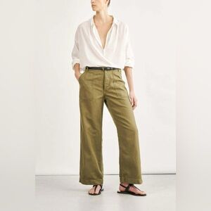 Nili lotan Leon boy pant in olive green